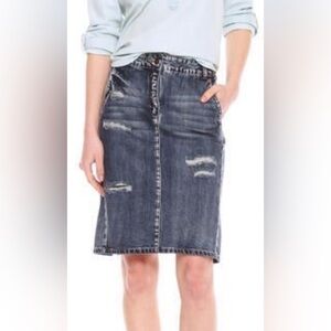 Joe Fresh - distressed denim jean skirt